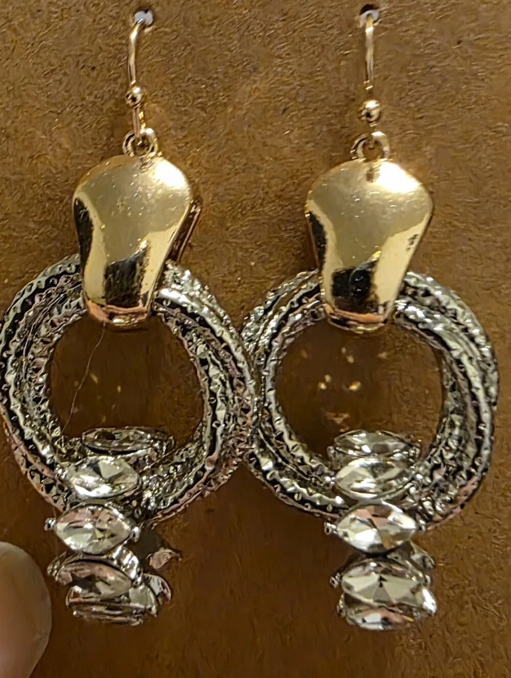 Mixed Metal Drop Earrings